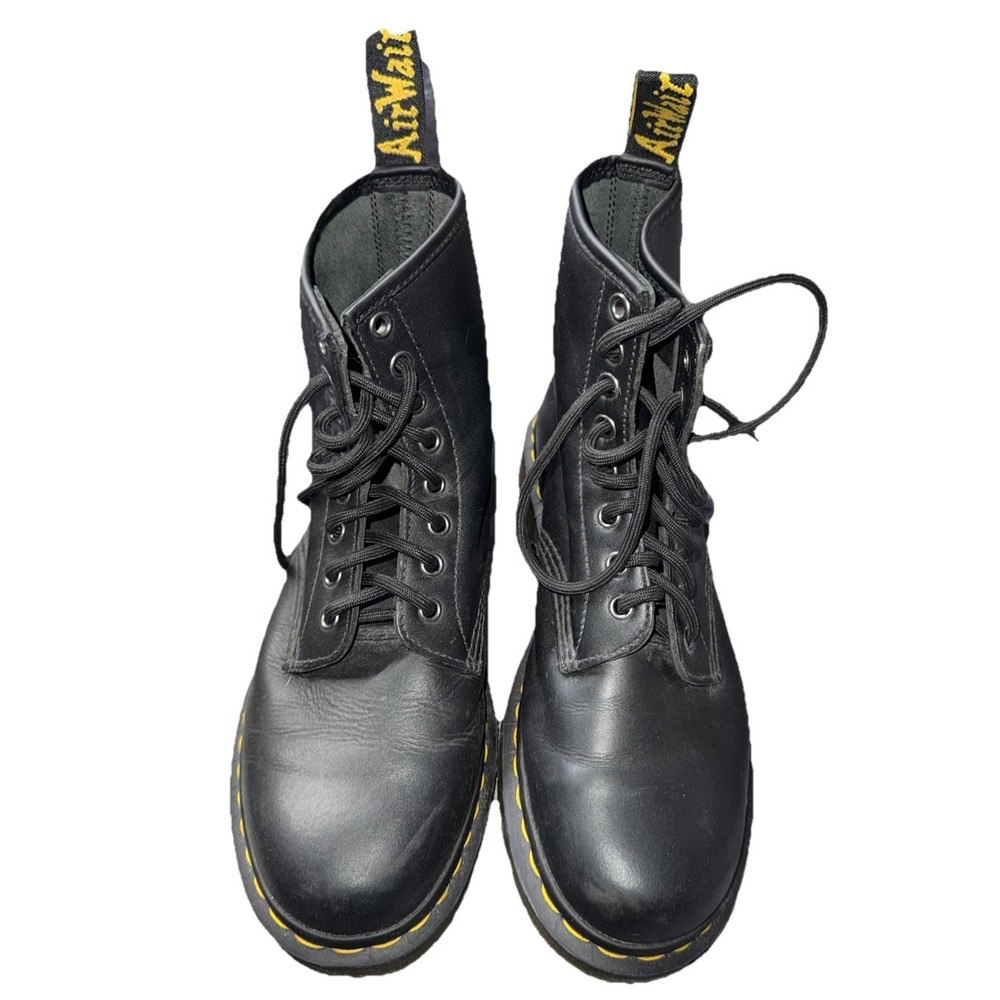 Dr. Martens 1460 Black Smooth Leather 8-Eye Lace Up Boots Women Sz 9 Men Sz 8 - Picture 10 of 10